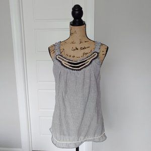 ⭐ Chelsea + Violet Boho striped beaded top Small